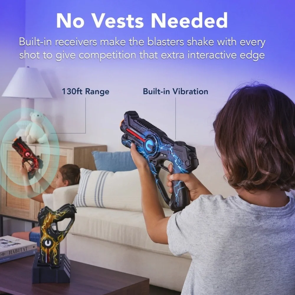 Rechargeable Laser Tag Set - Black, Red, Blue